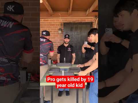 19 year old kid Dominates💥 Pro Arm wrestler #armwrestling #training #shortvideo #shorts