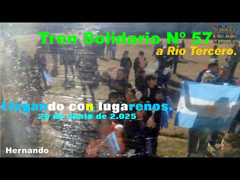 Tren Solidario Nº 57; Río Tercero: Llegando con lugareños.