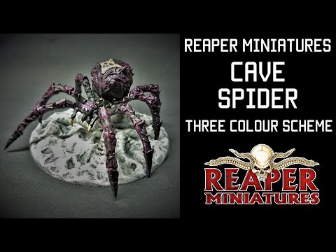 Reaper Miniatures, Cave Spider, 3 colour guide, D&D (HD)