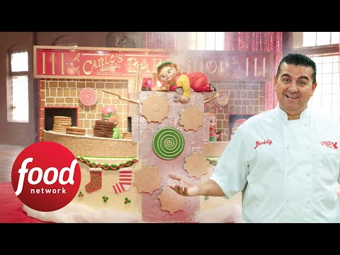 Buddy Valastro Makes a Giant Santa's Workshop Christmas Cake | Buddy Vs. Christmas | Food Network