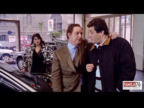 Antonello Fassari e Maurizio Mattioli scena autosalone “Le finte bionde” (1989)