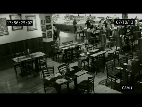 CCTV footage of what appears to be a poltergeist at Jimmy's World Grill Luton Video