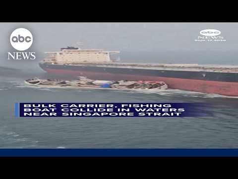 Cargo ship collides with fishing boat in Singapore Strait