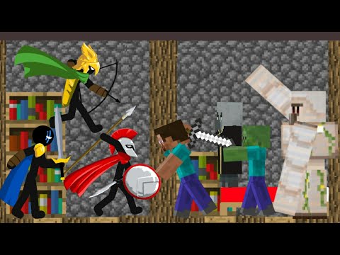 Minecraft Vs Stick War Legacy | Drawing Cartoons 2 Animation