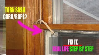 How to repair damaged window sash rope or cord - Torn window rope - Replace window sash cord