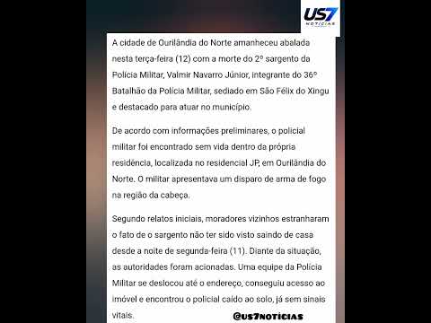 Policial militar é encontrado morto dentro de residência em Ourilândia do Norte,no Pará.