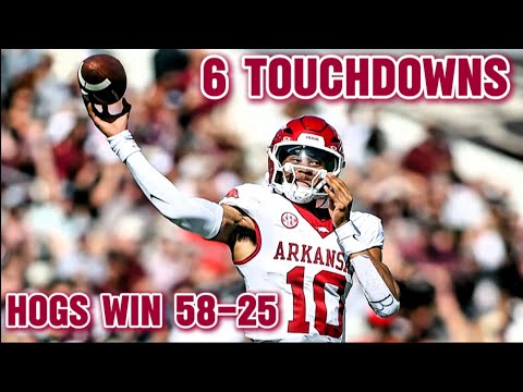 Taylen Green Has His Best Game Of The Year Hogs Win! 58-25