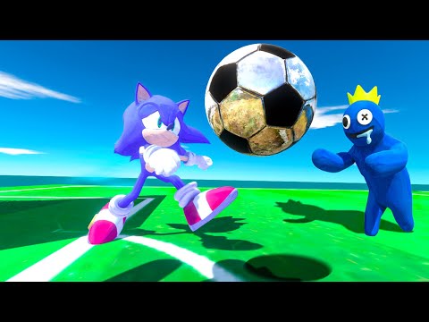 Team Sonic VS Team Rainbow Friends | ARBS Soccer - Animal Revolt Battle Simulator