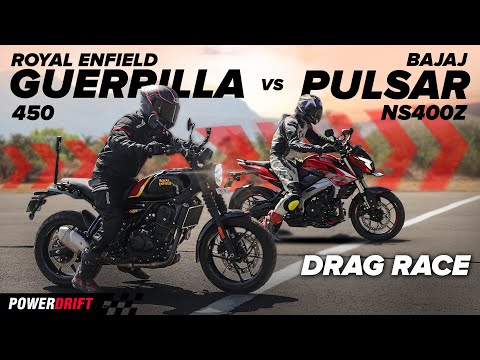 Royal Enfield Guerrilla 450 vs Bajaj Pulsar NS400Z | Drag Race | PowerDrift