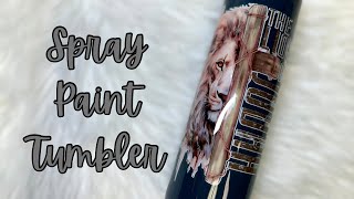 Spray Paint Tumbler with Layered Decal