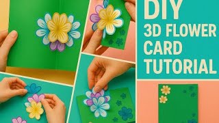 Beautiful Paper Flower Pop-Up Card - Step by Step DIY 🌸 🌺🌹💐#paperflower #diycard #viralvideo