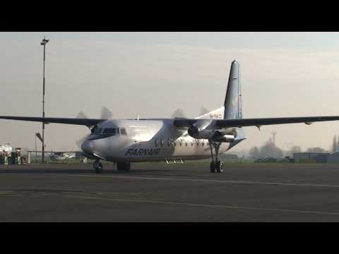 Antwerp airport Fokker F-27 startup and T/O