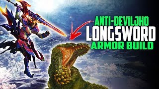 High Damage Anti-Deviljho Long sword Build! Monster Hunter World PS4 Pro