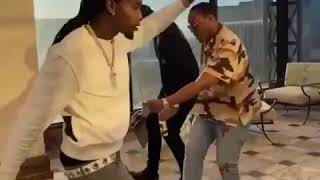 Offset and quavo(migos) dances to pop smoke&#39;s drill song