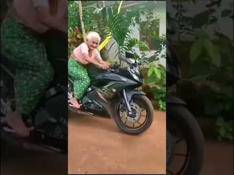 95 yrs Freaky Grandma 😍😱😃😆riding bike #viral #reels #trending #shorts #youtubetips #malayalam