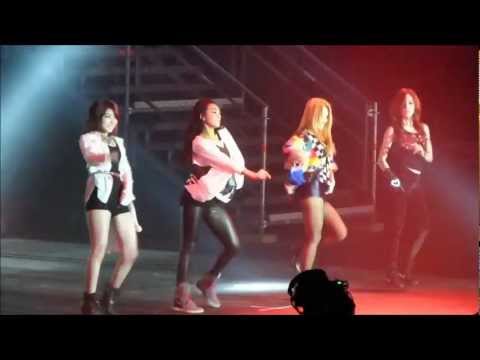 Dance Battle (Sohyun, Bora, Hyomin, Hyoyeon) @ Music Bank In Paris (Feb 8)