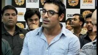 John Abraham promotes Jhootha Hi Sahi with Mahatma Gandhi