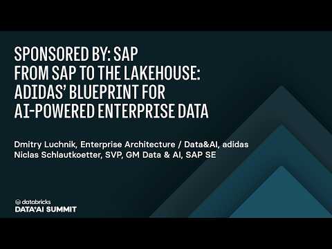 Watch: SAP to Databricks: Building Enterprise AI with SAP Business Data Cloud