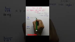 Trick to find non perfect cube root