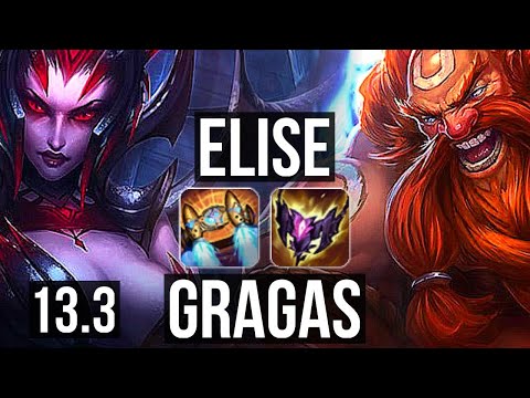 ELISE vs GRAGAS (JNG) | 9/1/8, 65% winrate, Legendary | KR Challenger | 13.3