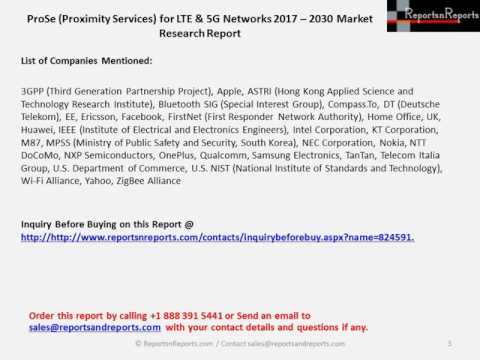 ProSe (Proximity Services) Market for LTE & 5G Networks Worth $17 Billion Revenue by 2025