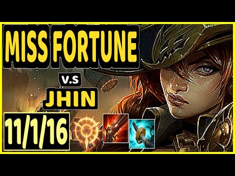 UPSET (MISS FORTUNE) vs JHIN - 11/1/16 KDA BOTTOM ADC CHALLENGER GAMEPLAY - EUW