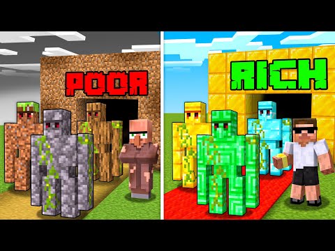 Doorbin POOR vs Carry RICH Golem Army Survival Battle in Minecraft..