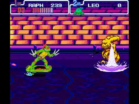 [SNES] Teenage Mutant Ninja Turtles Turtles in time Scene 3 | Sewer surfin'