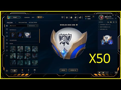 Mega Bundle 50x Worlds 2025 Orbs Opening - League Of Legends