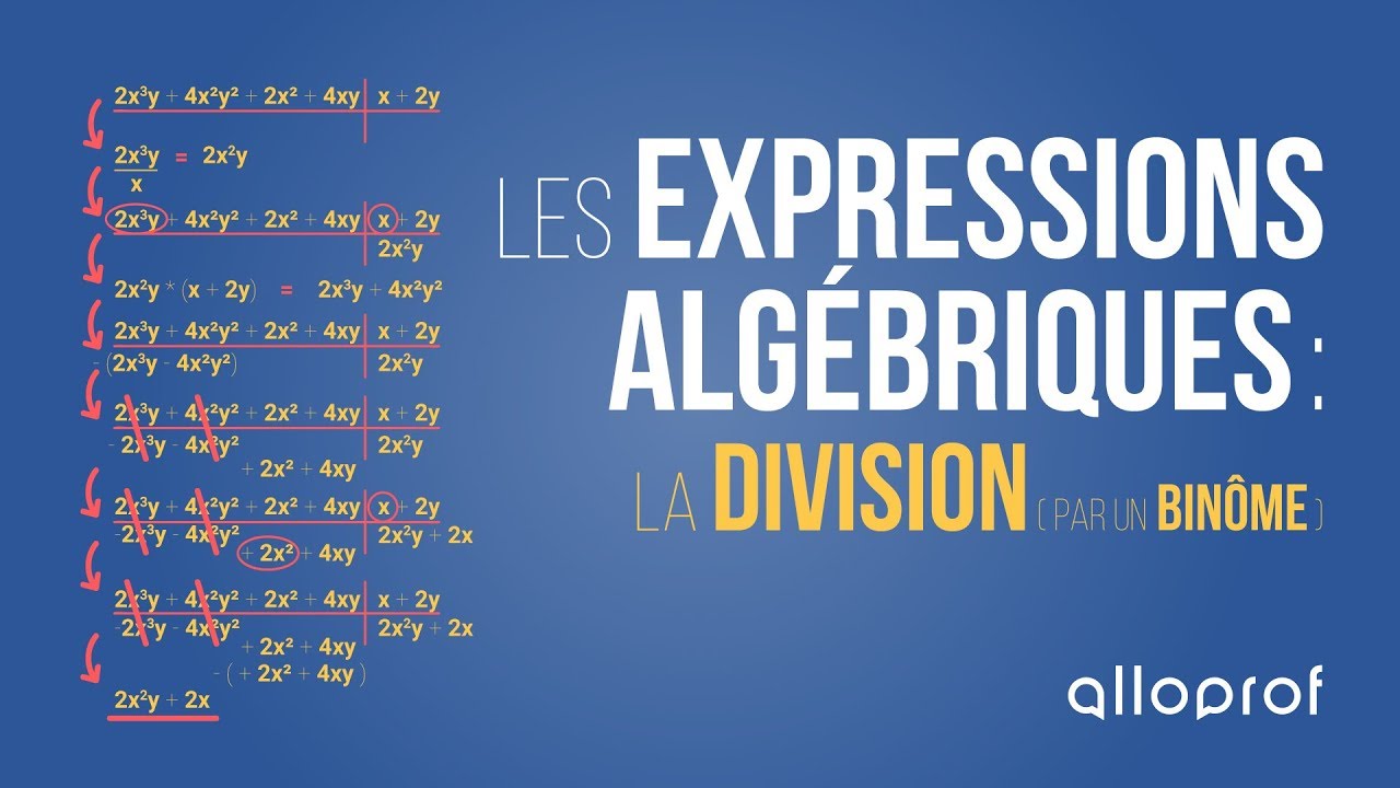 Les expressions algébriques : la division (par un binôme)
