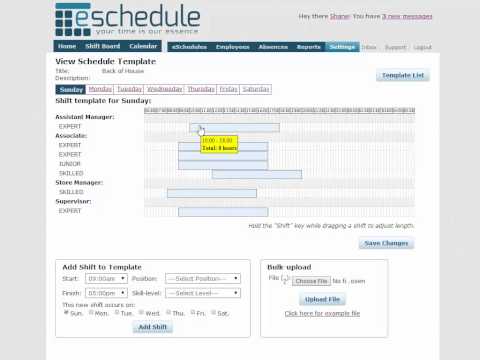 Eschedule Tutorial Creating Schedule Templates