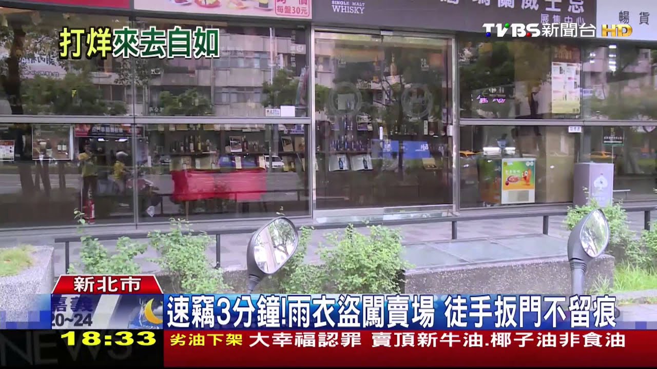 速竊3分鐘!雨衣盜闖賣場 徒手扳門不留痕
