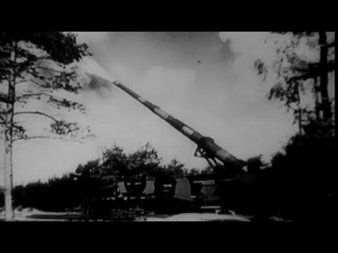 German Railroad Guns in Action Near Verdun, France WW2 Artillery Footage with Sound