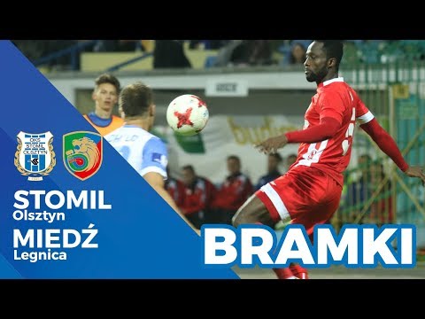 Bramki z meczu Stomil Olsztyn - Miedź Legnica 2:0