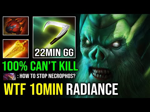 WTF 100% Can't Kill 10Min Radiance Unlimited Burn Per Sec Raid Boss 22Min GG Mid Necrophos Dota 2