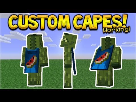 ECKOSOLDIER - NEW HOW TO USE CUSTOM CAPES IN MCPE - Minecraft Pocket Edition Custom Capes on YOUR Skin Tutorial