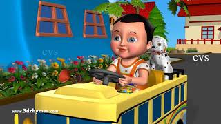 I Am Driving My Little Bus Nursery Rhyme - 3D Animation Rhymes & Songs for Children