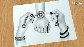 Raksha Bandhan pencil drawing for beginners - Step by Step