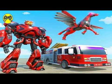 Flying Firefighter Robot Transformation Flying Horse - Android Gameplay FHD