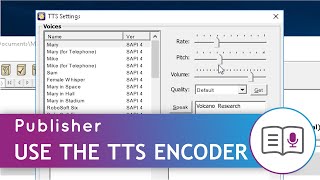 Learn Dolphin Publisher: Using the TTS encoder