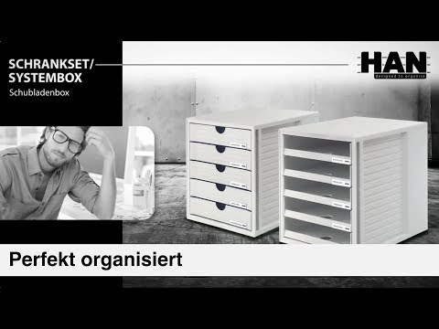 HAN Schubladenbox CONTUR, 10 Offene Schübe Für Formate Bis B4, Lichtgrau/dunkelgrau