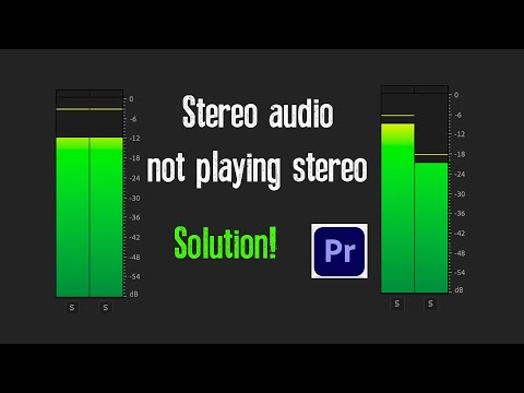 Adobe Premiere Stereo audio showing mono on meter