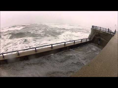 the beach during a noreaster