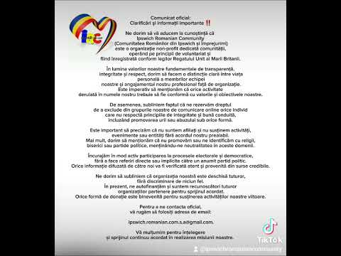 Comunicat oficial ‼️ @IpswichRomanianCommunity