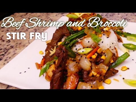 Beef Shrimp and Broccoli Stir Fry