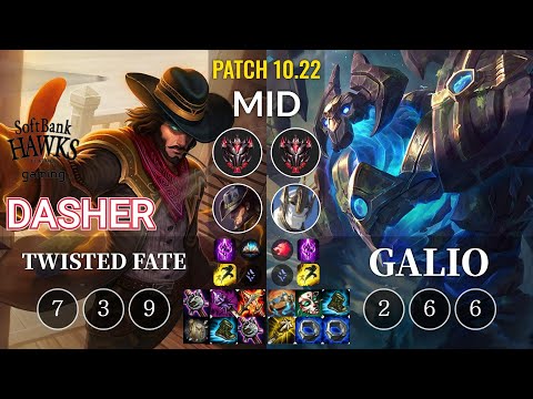 SHG Dasher Twisted Fate vs Galio Mid - KR Patch 10.22