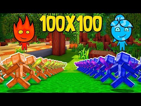 100 ATEŞ ORDUSU VS 100 SU ORDUSU 😱 - Minecraft