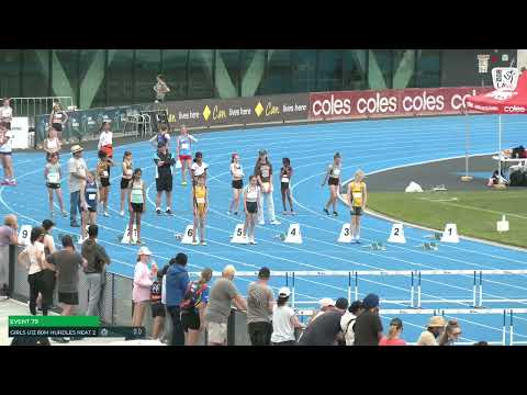 Girls U12 80m Hurdles Heat 2: 2022-23 State Combined Events Championships - Sunday