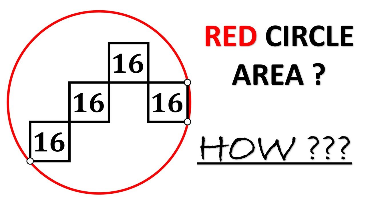 Can YOU Calculate The RED Circle’s Area? | Math Puzzle
