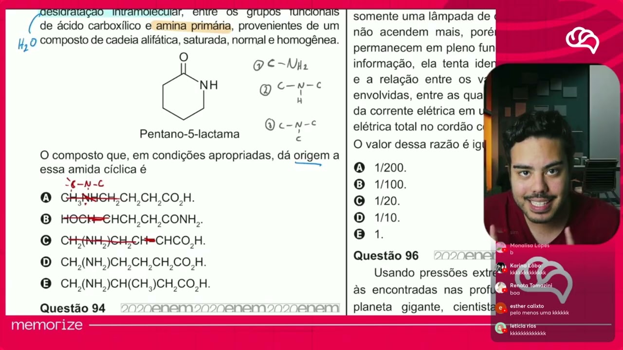 Resolução em Vídeo — Questão 93 ENEM 2020 PPL